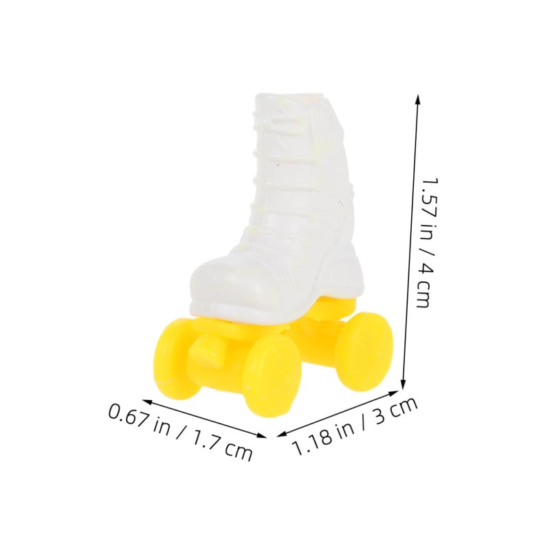 Miniature Doll Roller Skates 4 Pairs Plastic Cute Shoes For Doll Play Craft Accessories - Image 3