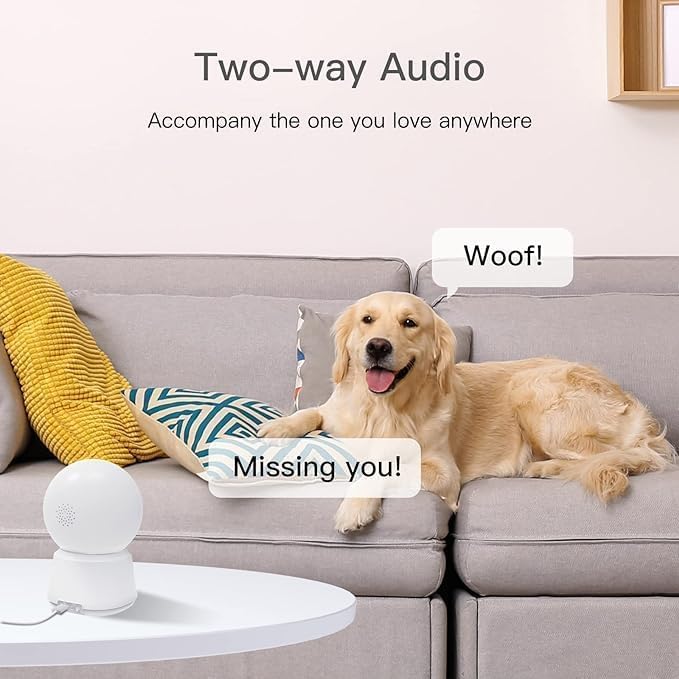 Laxihub P2Q 4MP Indoor WiFi Pan tilt Zoom Home Security Camera, Baby Monitor with Camera and Audio, FHD, Night Vision, 2-Way Audio, AI Motion Detection Compatible with Alexa & Google Assistant - Image 3