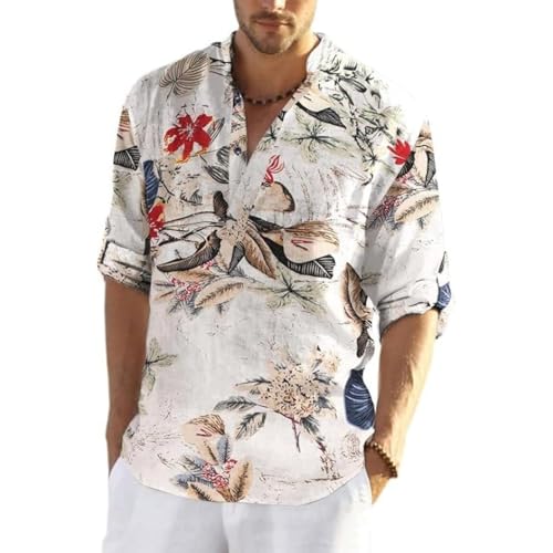 Bellstone Men's Cotton Blend Full Sleeve Printed Short Kurta with Mandarin Collar Crafted from a Premium Cotton Blend - Image 1