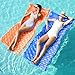 SLOOSH Inflatable Pool Floats RaftFloating Lounge for Adults64x32 inch Swimming Mat Pool Mattress with Headrest2 Pieces Float Air Mat for Summer Water Beach FunDark BlueOrange - Image 3