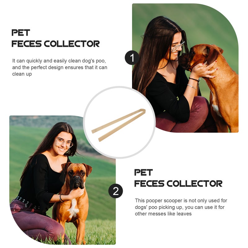4 pcs Pet Pooper Clip Poop Clip Dog Waste Picker Cleaning Tool(Wood Color) - Image 4