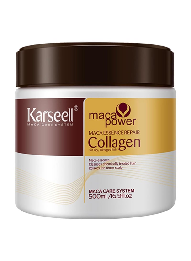 Generic Karseell Collagen Hair Treatment Deep Repair Conditioning Argan Oil Collagen Hair Mask Essence for Dry Damaged Hair All Hair Types 500ml  - Image 1