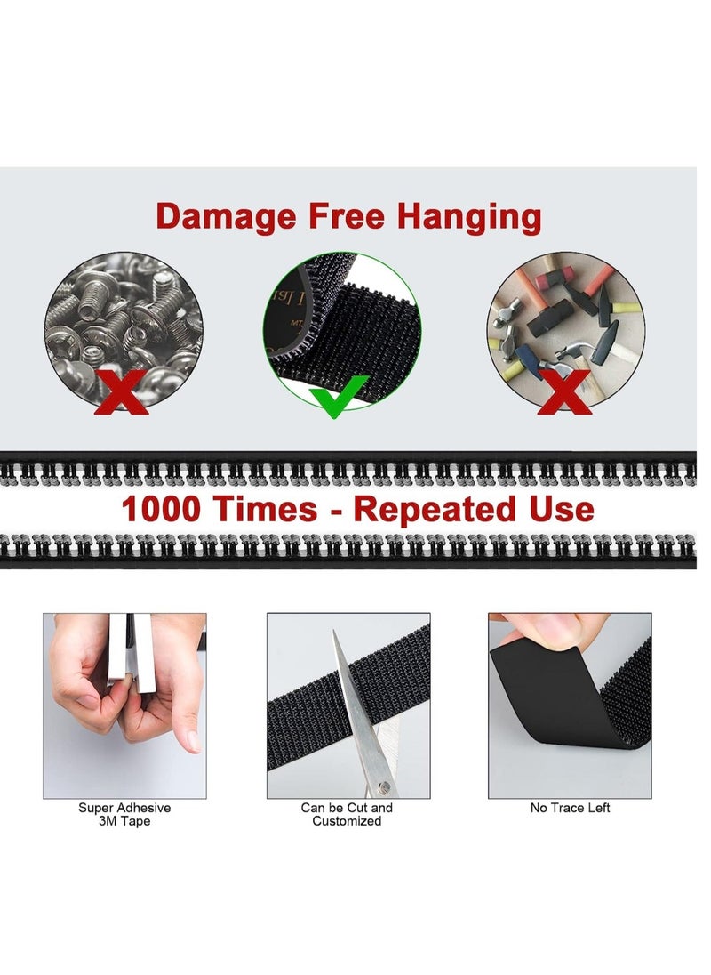 Y&D 3M Dual Lock Reclosable Fasteners Heavy Duty Hook and Loop with Adhesive Black Fastener for Indoor Outdoor Use Car Home Office Supplies  - Image 2