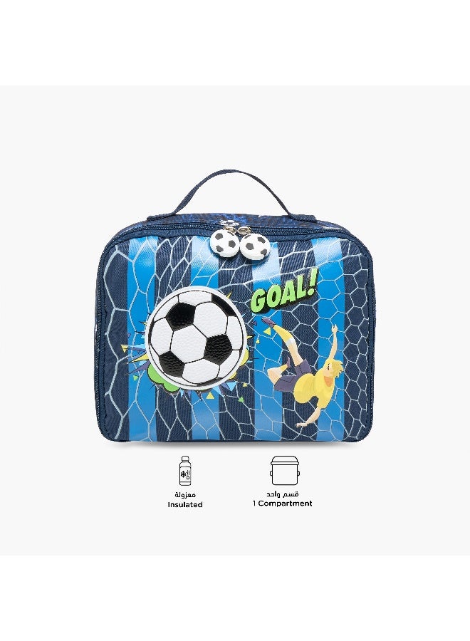 LIFESTYLE Football Print Lunch Bag for Boys - Image 4