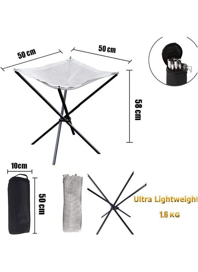 Y&D - Portable Outdoor Fire Pit, DMG Collapsing Steel Mesh Fireplace, Wood Burner Foldable Campfire Stove for Patio Barbecue Backyard Beach with Carry Bag - Image 1