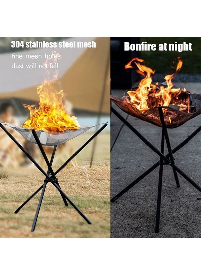 Y&D - Portable Outdoor Fire Pit, DMG Collapsing Steel Mesh Fireplace, Wood Burner Foldable Campfire Stove for Patio Barbecue Backyard Beach with Carry Bag - Image 1