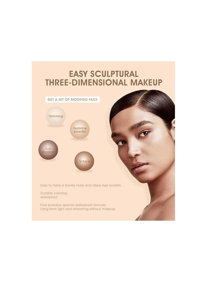 IMAGIC 4-Color Contour Powder Palette | Sculpt, Define & Highlight | Buildable, Matte Finish for All Skin Tones - Image 2
