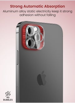 Moxedo Moxedo Camera Lens Protector, 9H Tempered Glass, Scratch Resistant Aluminum Alloy Frame Camera Cover Screen Protector Compatible for iPhone 12 Pro Max 6.7 inch - DAISY WHITE  - Image 2