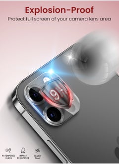 Moxedo Moxedo Camera Lens Protector, 9H Tempered Glass, Scratch Resistant Aluminum Alloy Frame Camera Cover Screen Protector Compatible for iPhone 12 Pro Max 6.7 inch - DAISY WHITE  - Image 5