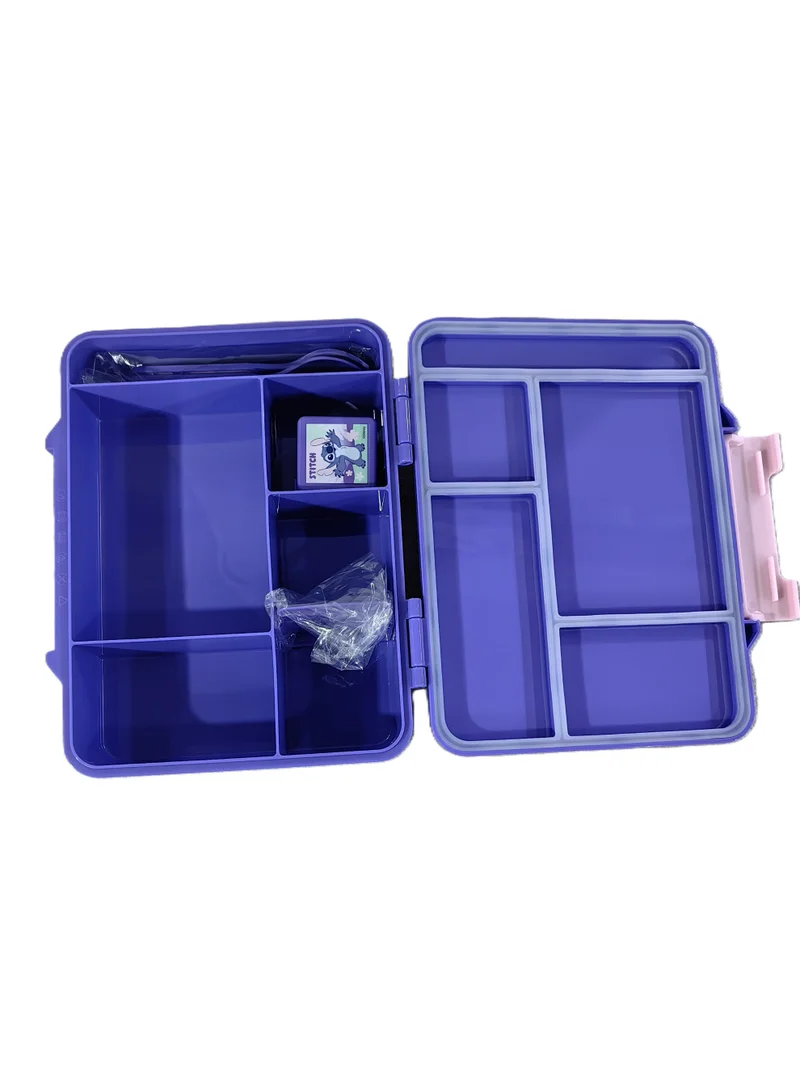 Disney Stitch Bento Lunch Box with Cutlery – Cute Disney Design – Durable &amp; Fun Lunch Set for Kids