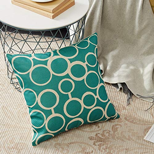 AEROHAVEN Set of 6 Satin Abstract Designer Decorative Throw Pillow/Cushion Covers - (Aqua/Sea Green, 18 x 18 Inch) - Image 4
