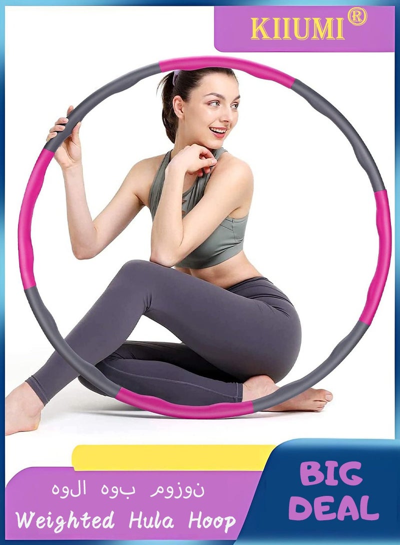 KIIUMI Weighted Hula Hoop - 8 Section Detachable Hoola Hoop, Adjustable Hula Hoops for Adults Weight Loss, Exercise Hula Hoop with Soft Padding and Wavy Ridges - Image 1