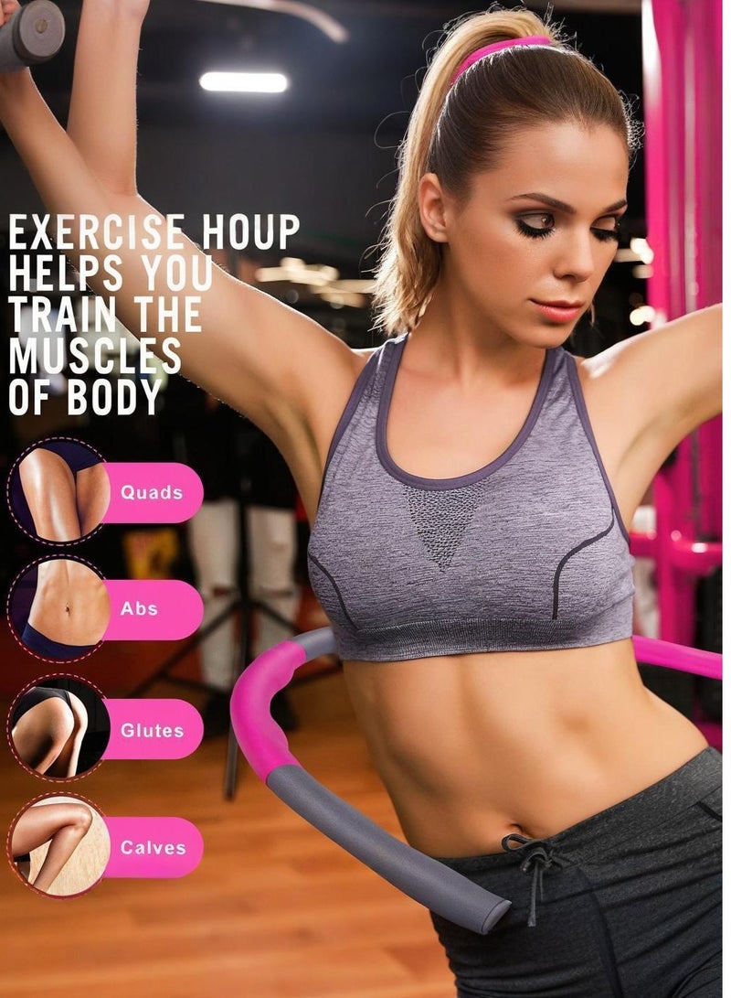 KIIUMI Weighted Hula Hoop - 8 Section Detachable Hoola Hoop, Adjustable Hula Hoops for Adults Weight Loss, Exercise Hula Hoop with Soft Padding and Wavy Ridges - Image 2