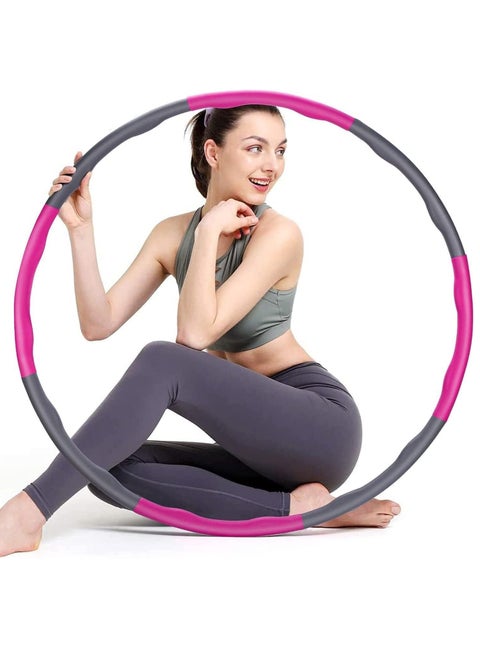 Weighted Hula Hoop - 8 Section Detachable Hoola Hoop, Adjustable Hula Hoops for Adults Weight Loss, Exercise Hula Hoop with Soft Padding and Wavy Ridges