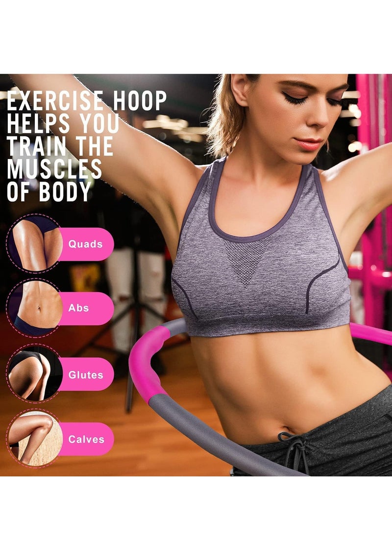 Weighted Hula Hoop - 8 Section Detachable Hoola Hoop, Adjustable Hula Hoops for Adults Weight Loss, Exercise Hula Hoop with Soft Padding and Wavy Ridges