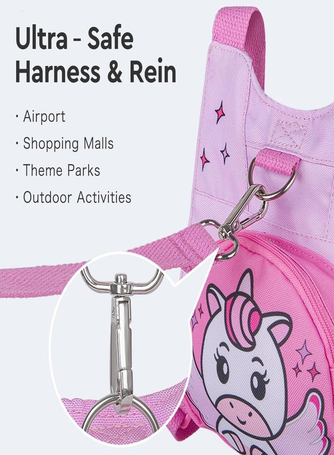 Haktoys Unicorn Toddler Harness with Leash - Walking Leash for Toddlers | Cute & Secure Safety Harness for Walking Outdoors (Pink) - Image 3