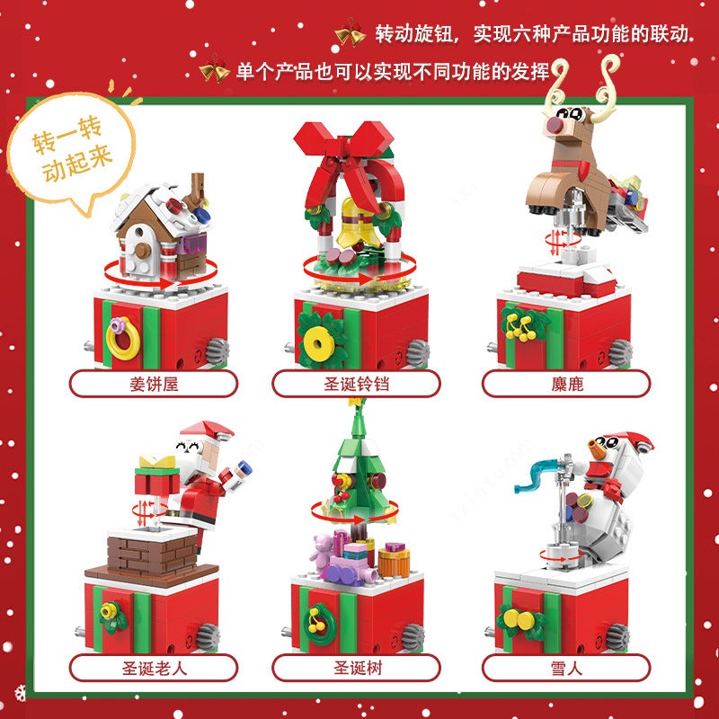 Zhegao Santa Claus Christmas Tree Elk Desktop Decoration Children'S Assembling Toy Building Blocks Holiday Gift Ln7063 - Image 4