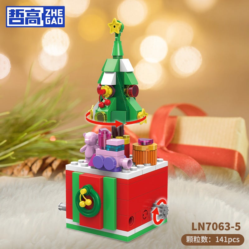 Zhegao Santa Claus Christmas Tree Elk Desktop Decoration Children'S Assembling Toy Building Blocks Holiday Gift Ln7063 - Image 1