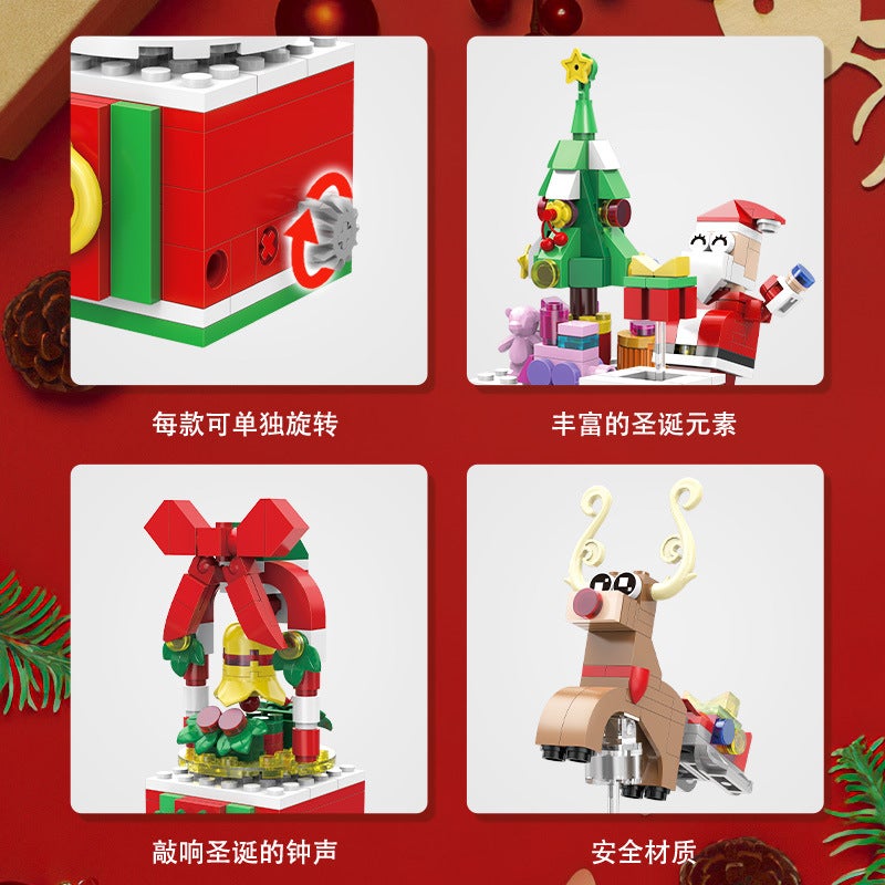 Zhegao Santa Claus Christmas Tree Elk Desktop Decoration Children'S Assembling Toy Building Blocks Holiday Gift Ln7063 - Image 3