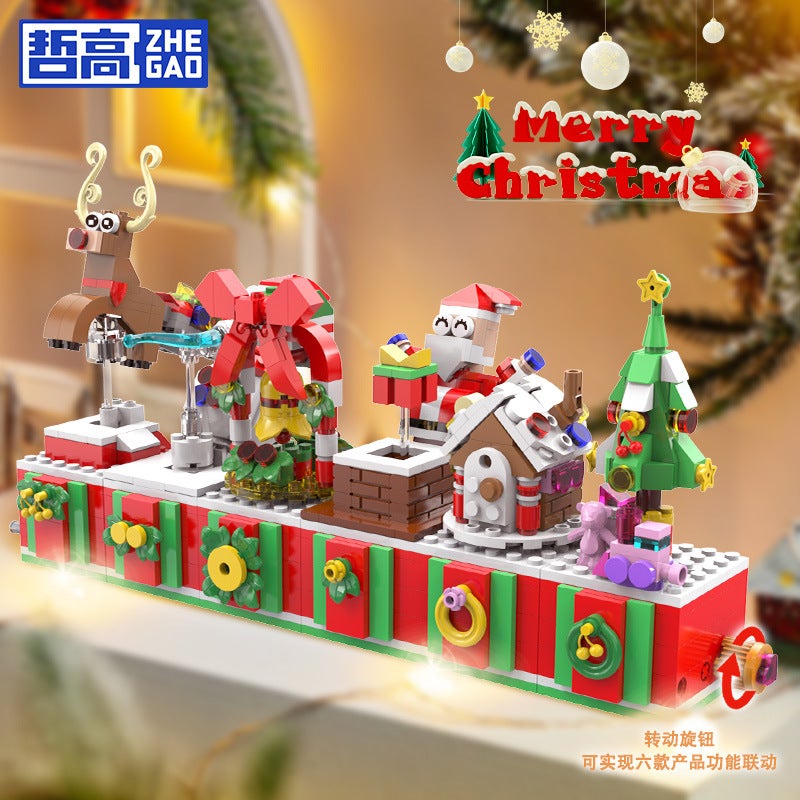 Zhegao Santa Claus Christmas Tree Elk Desktop Decoration Children'S Assembling Toy Building Blocks Holiday Gift Ln7063 - Image 2