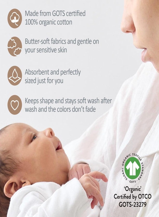 Butterblu Bailey 5-Pack Burp Cloths 100% Organic Cotton Knit for Newborn & Baby Boys & Girls, Natural, One Size - Image 4