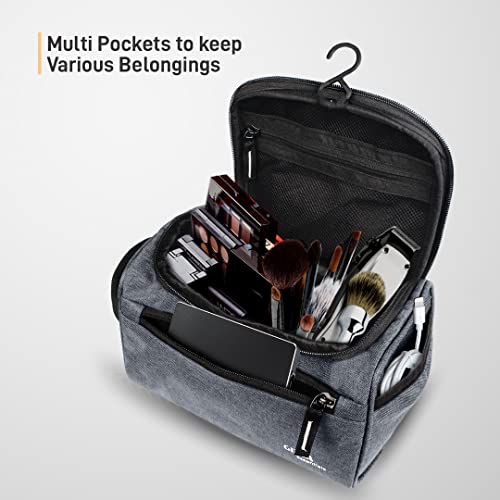 Gizga Essentials Travel Toiletry Bag for Men & Women| Hanging Toiletry Organizer Case/Pouch with Handle, Travel Kit Multi-Utility Pouch, for Shaving, Makeup, Cosmetics, Toiletries (Light Grey) - Image 5