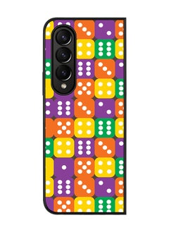 Rugged Black edge case for Samsung Galaxy Z Fold4 Slim fit Soft Case Flexible Rubber Edges Anti Drop TPU Gel Thin Cover - Dice Roll
