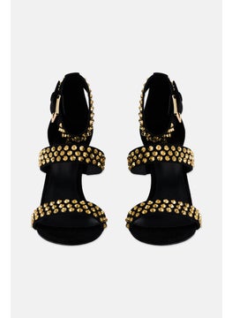 Michael Kors Women Amal Adjustable Buckle Closure Sandals,Black  - Image 3