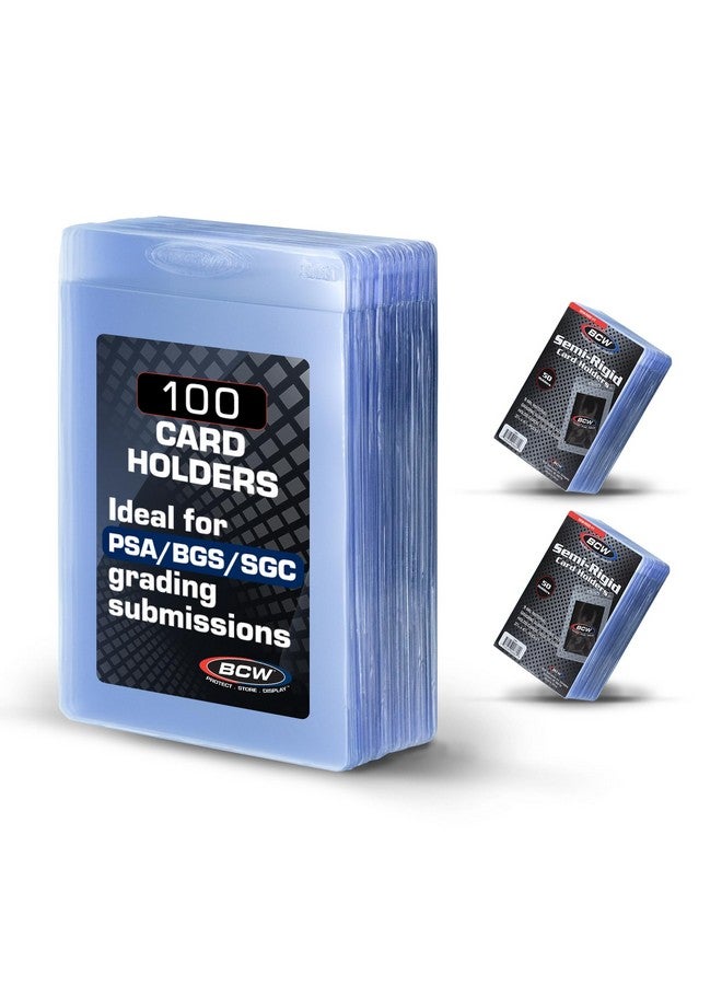 BCW BCW Semi Rigid 1 Card Holder - 100 ct Trading Card Sleeves | PSA, BGS, SGC & CSG Grading Submission Sleeves for Sports, MTG & Pokemon Cards  - Image 1