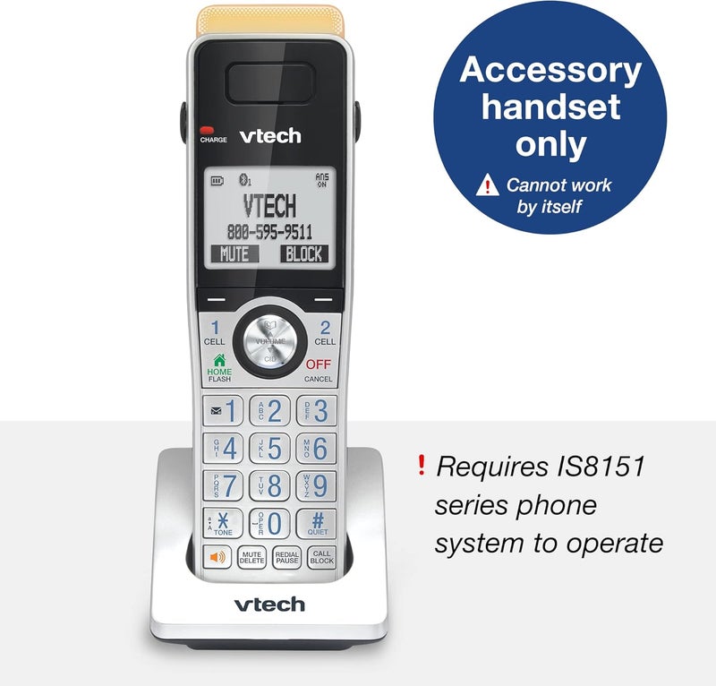 vtech IS8101 Accessory Handset for IS8151 Phones with Super Long Range up to 2300 Feet DECT 6.0, Call Blocking, Connect to Cell, Headset jack, Belt-clip, Power backup, Intercom and Expandable to 12 HS - Image 1