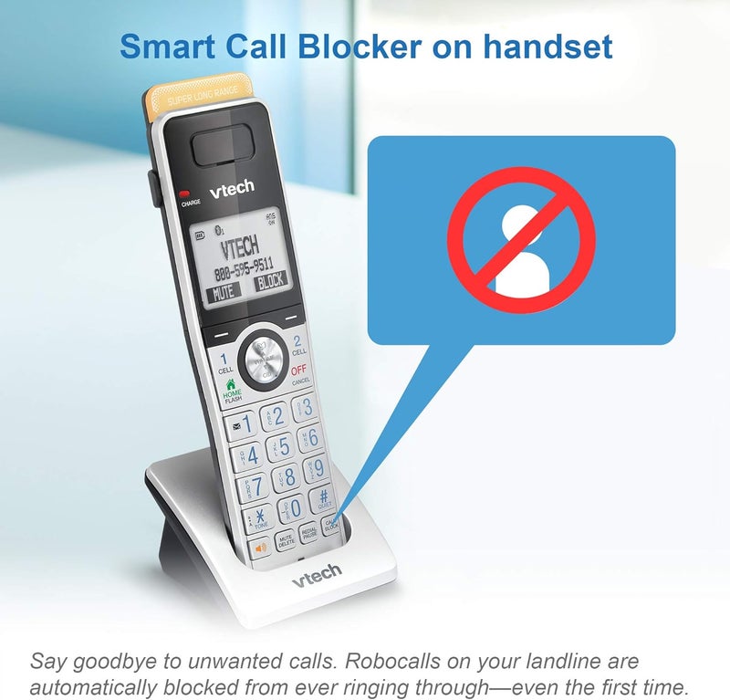 vtech IS8101 Accessory Handset for IS8151 Phones with Super Long Range up to 2300 Feet DECT 6.0, Call Blocking, Connect to Cell, Headset jack, Belt-clip, Power backup, Intercom and Expandable to 12 HS - Image 5