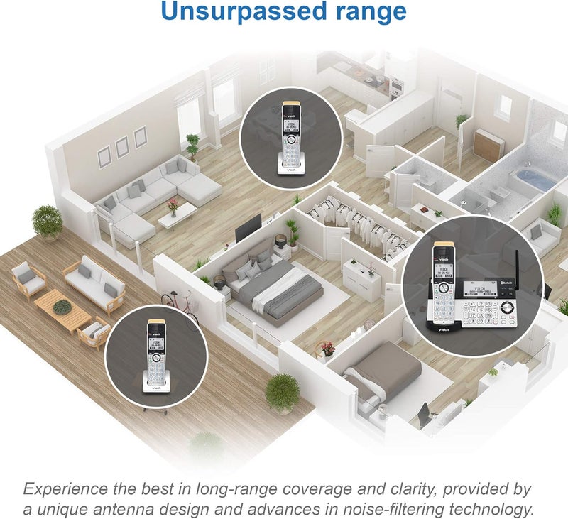 vtech IS8101 Accessory Handset for IS8151 Phones with Super Long Range up to 2300 Feet DECT 6.0, Call Blocking, Connect to Cell, Headset jack, Belt-clip, Power backup, Intercom and Expandable to 12 HS - Image 2