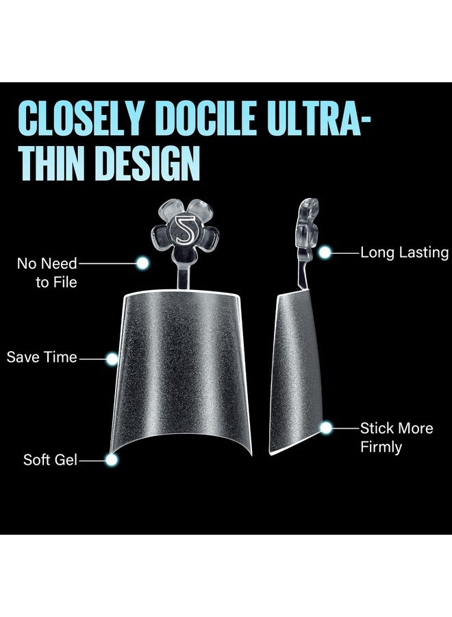 توميكا أطراف أظافر قصيرة من توميكا، أظافر أكريليك بتغطية نصفية، بدون منحنى C، أطراف أظافر ناعمة غير لامعة، أطراف أظافر من الجل، أطراف تمديد أظافر للمبتدئين والمحترفين، 240 قطعة، 12 مقاسًا - Image 3