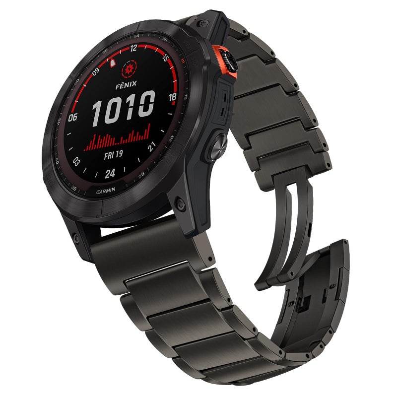 TRUMiRR Titanium Watch Band for Fenix 8 47mm / E / 7/6 Pro / 5 Plus, 22mm DLC Coating Watchband Quick Fit Strap for Forerunner 965 / Epix Pro (Gen 2) 47mm / Instinct 2 - Image 1