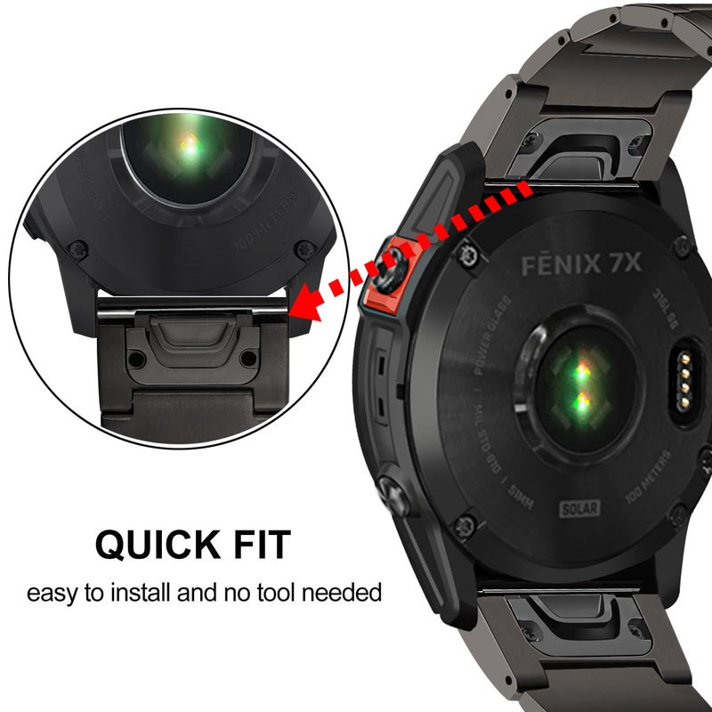 TRUMiRR Titanium Watch Band for Fenix 8 47mm / E / 7/6 Pro / 5 Plus, 22mm DLC Coating Watchband Quick Fit Strap for Forerunner 965 / Epix Pro (Gen 2) 47mm / Instinct 2 - Image 4