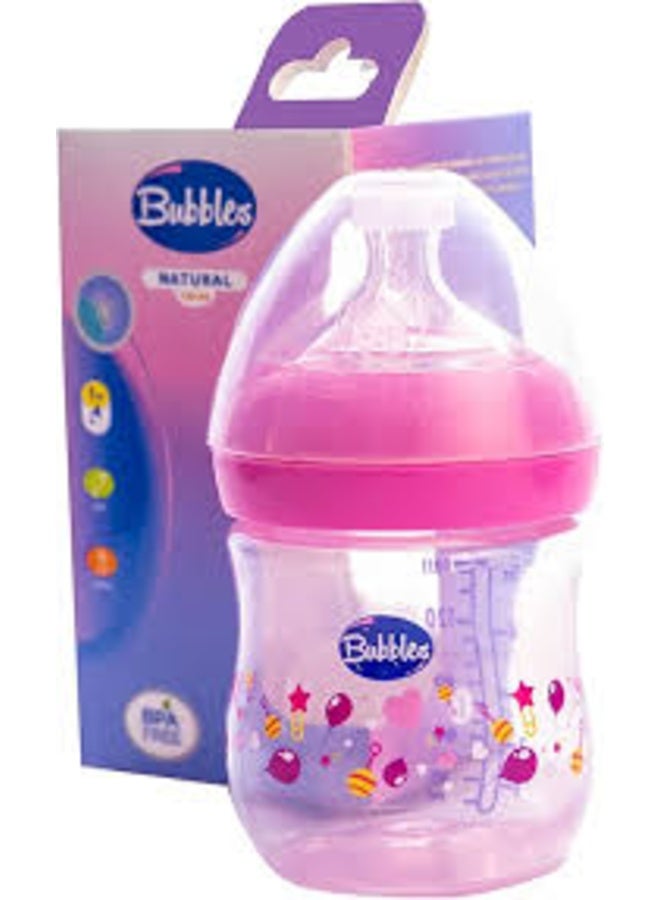 BUBBLES Hands-Free Natural Baby Feeding Bottle – Pink, 150ml - Image 2