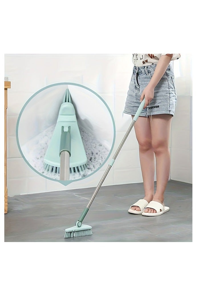 هومستر تنظيف الفرشاة باستخدام ماكينات تنظيف الأرضية ذات المقابض الطويلة لوازم تنظيف الحوض فرشاة تنظيف الحمام حوض الاستحمام حمام الأرضية حجرة المطبخ الأساسيات هدايا للنساء الرجال (أخضر) - Image 2