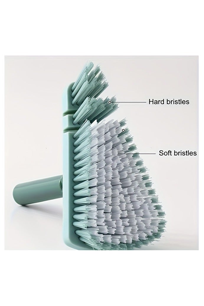 هومستر تنظيف الفرشاة باستخدام ماكينات تنظيف الأرضية ذات المقابض الطويلة لوازم تنظيف الحوض فرشاة تنظيف الحمام حوض الاستحمام حمام الأرضية حجرة المطبخ الأساسيات هدايا للنساء الرجال (أخضر) - Image 1