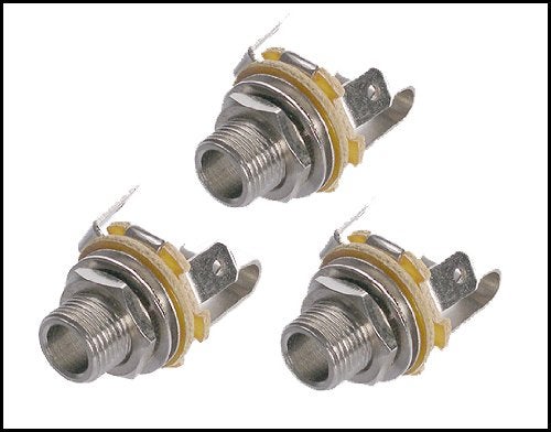 C. B. Gitty 3-pack Neutrik Long-shaft 1/4-inch (0.25 in / 6.35mm) Mono Guitar/Phone/Audio Jacks - Image 3