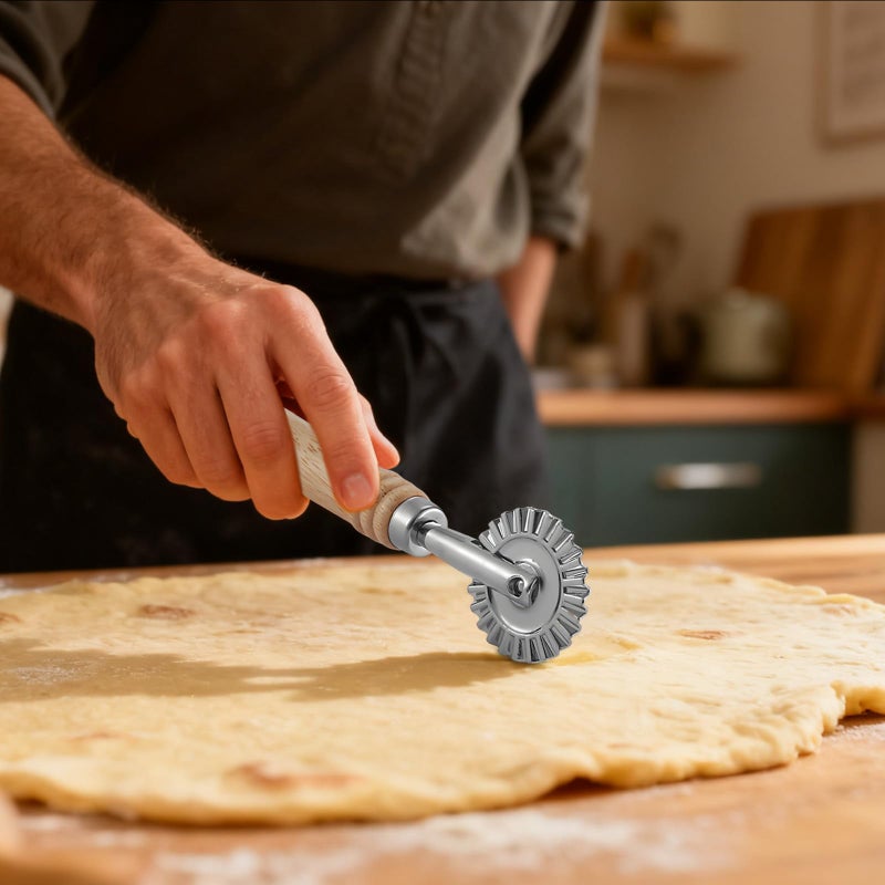Alloy Ravioli Stamp Maker And Cutter With Wood Handle Pasta Making Tool - Image 3