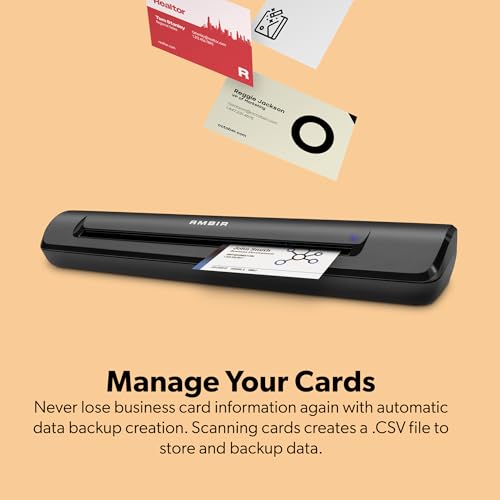 Ambir TravelScan Pro 600BCS Simplex Document Scanner with AmbirScan Business Card for Windows PC and MAC - Image 3