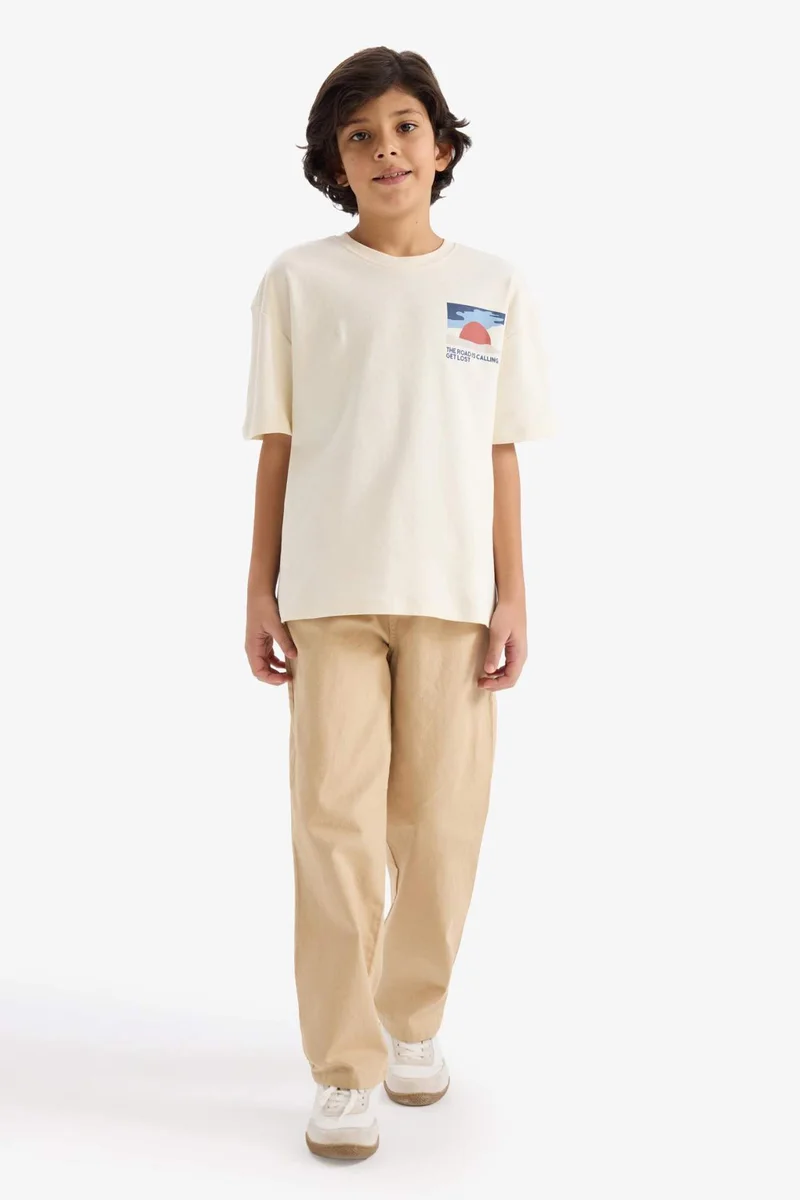 DeFacto Boy Oversize Crew Neck Printed T-Shirt