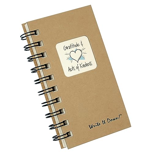 Write It Down Gratitude & Acts of Kindness Journal - MINI Kraft Hard Cover (prompts on every page, recycled paper, read more...) - Image 2