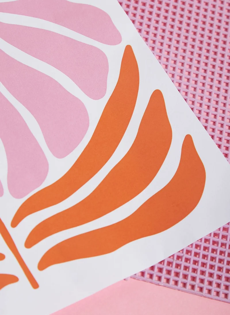 COCONUT LANE Pink And Orange Flowers Wall Art Poster