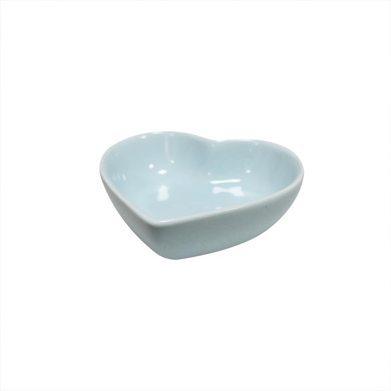 Albedel Light Blue 6 pcs Heart Shaped Porcelain Soy Sauce Dish Ceramic Dip Dipping Bowls 165 oz for Dinner Baking BBQ and Cooking - Image 2
