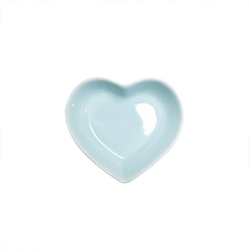 Albedel Light Blue 6 pcs Heart Shaped Porcelain Soy Sauce Dish Ceramic Dip Dipping Bowls 165 oz for Dinner Baking BBQ and Cooking - Image 5