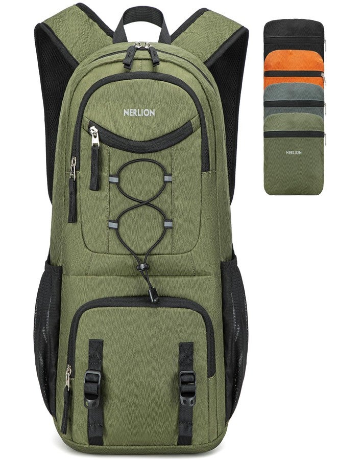 NerIion Nerlion Lightweight Foldable 35L Hiking Backpack Travel Backpack for Men Women Camping Waterproof Outdoor Hiking Daypack Backpack Green - Image 5