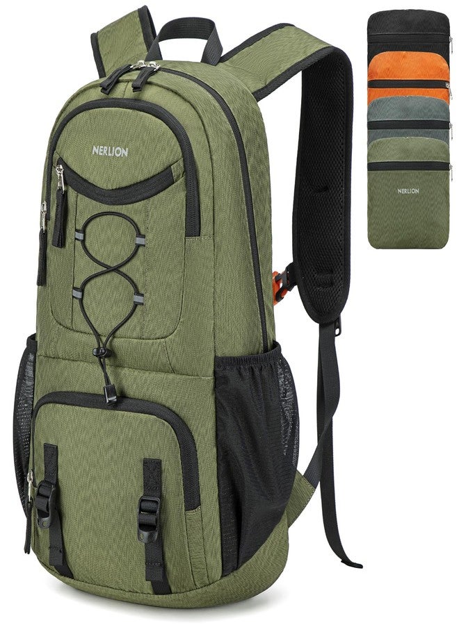 NerIion Nerlion Lightweight Foldable 35L Hiking Backpack Travel Backpack for Men Women Camping Waterproof Outdoor Hiking Daypack Backpack Green - Image 1