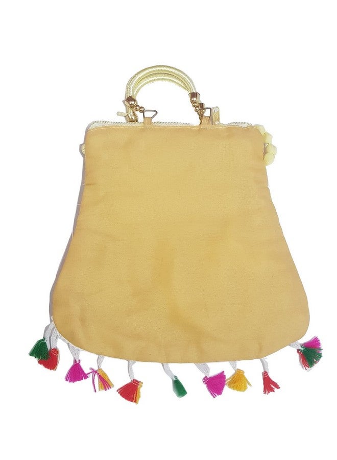SUMERA WARQ Handicrafts Cotton Embrodery Multicolour Rajasthani Sling Bag for Women & Girls Whight - Image 5