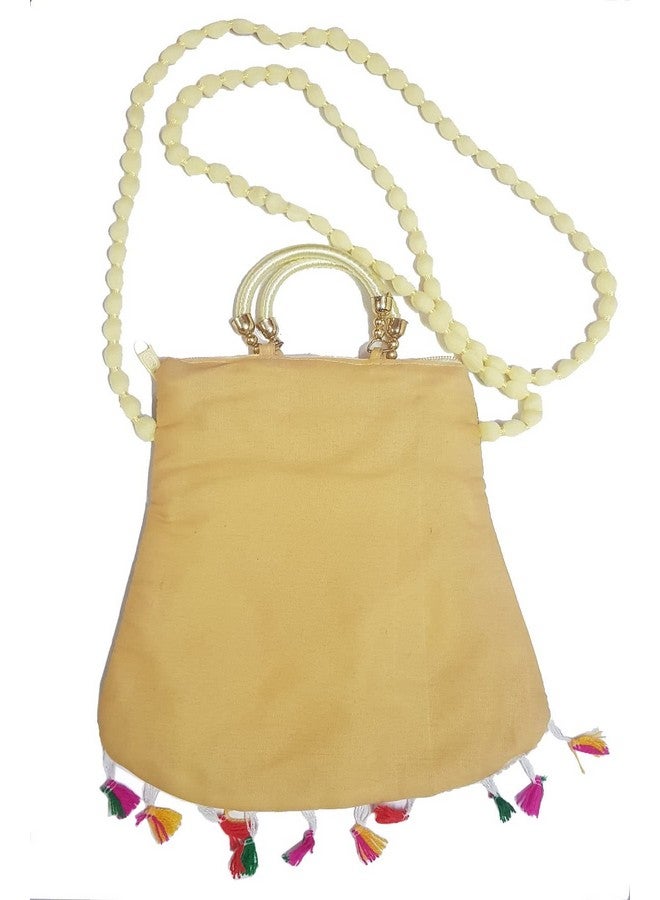 SUMERA WARQ Handicrafts Cotton Embrodery Multicolour Rajasthani Sling Bag for Women & Girls Whight - Image 2